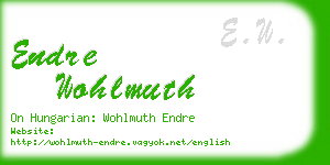 endre wohlmuth business card